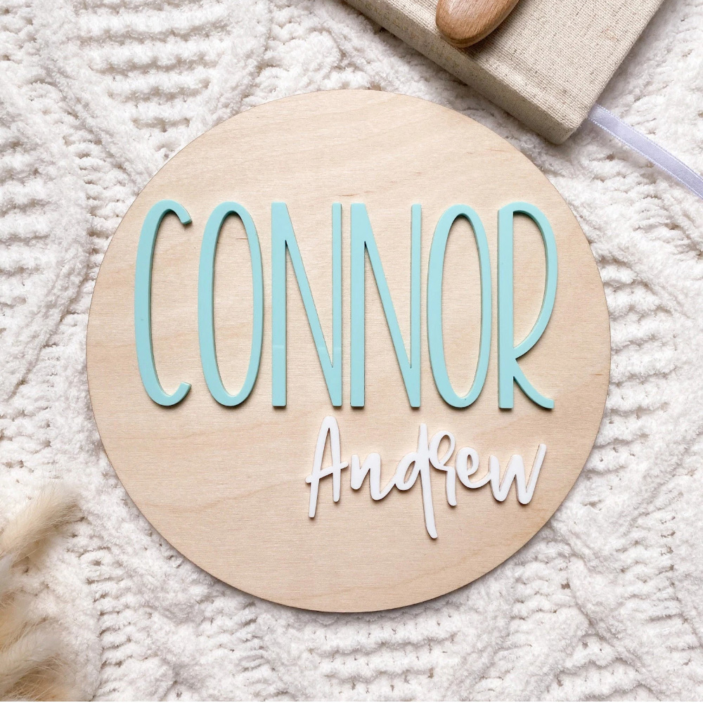 Baby Nursery Toy - Plaque d'annonce de naissance personnalisée –