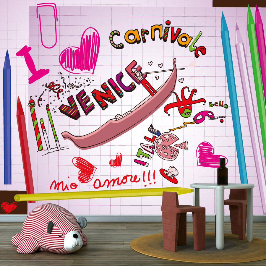 Baby Nursery Peel And Stick Wallpaper - Dessin animé facile à appliquer peler