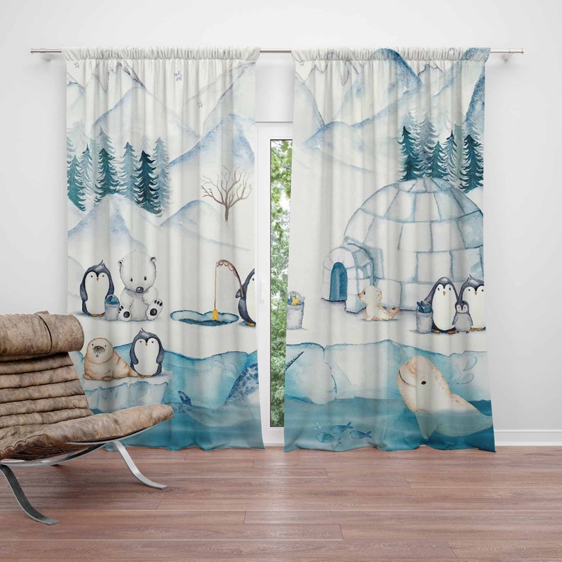 Baby Nursery Youtube - Rideau de chambre d'enfant animaux arctiques,