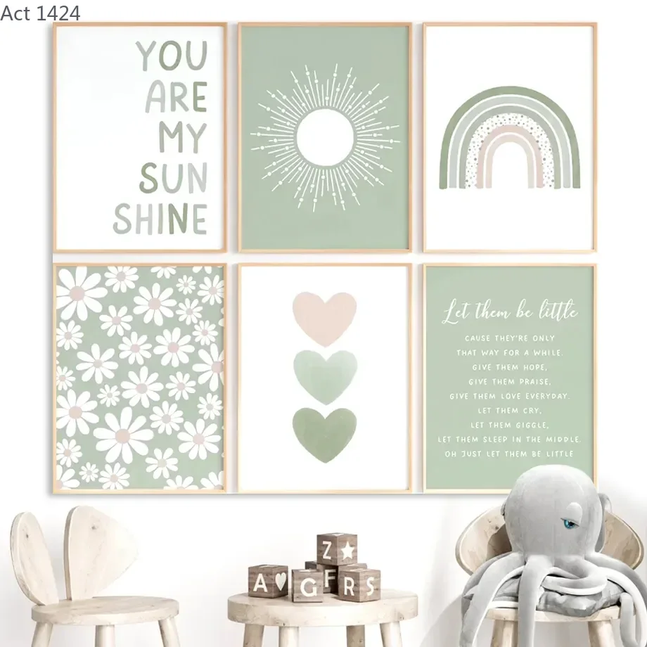 Baby Nursery Green - Peinture sur toile et impressions murales