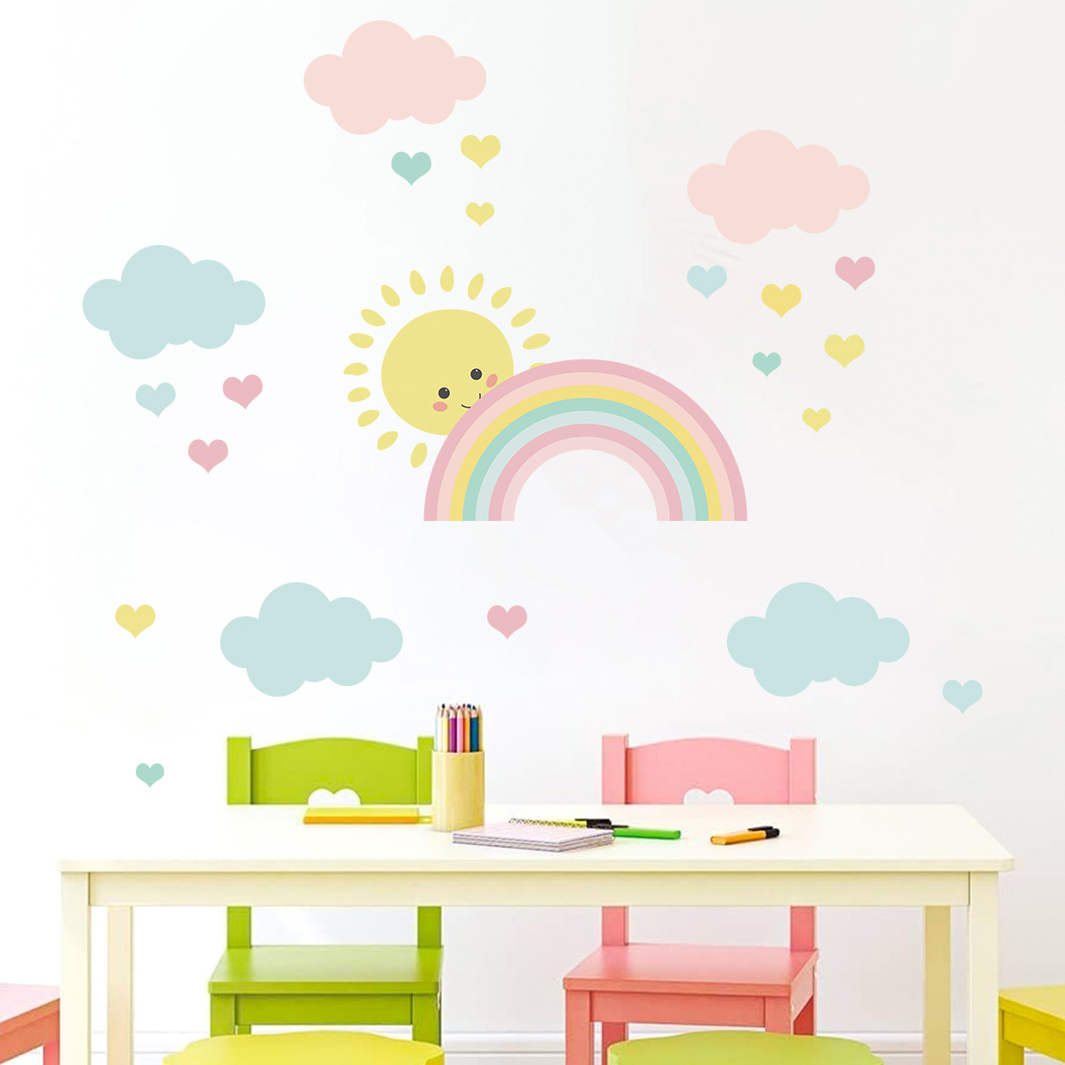 Baby Nursery Murals - Autocollants muraux de dessin animé soleil