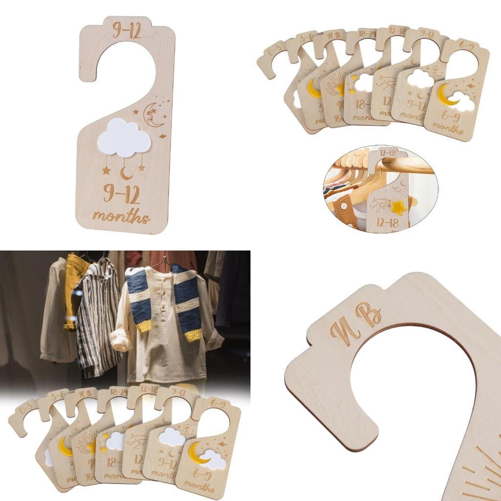 Baby Nursery Wardrobe - Ensemble 7 séparateurs cintres en bois
