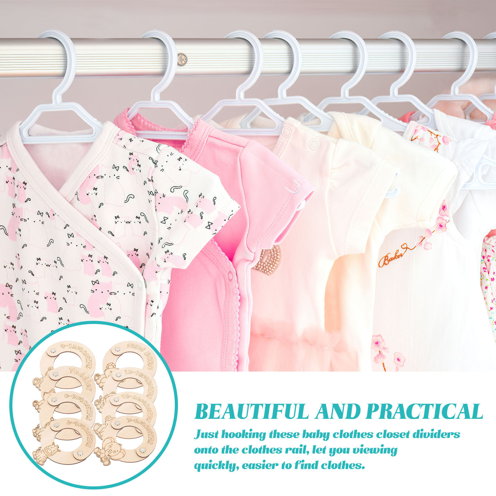 Baby Nursery Wardrobe - 8 pièces de séparateurs de tailles