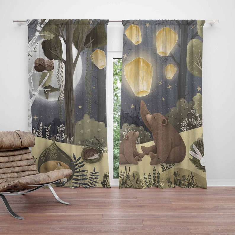 Baby Nursery Youtube - Rideaux de pépinière en bois, ours