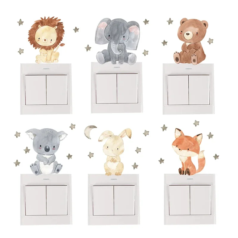 Baby Nursery Water - Autocollants muraux animaux de dessin animé,