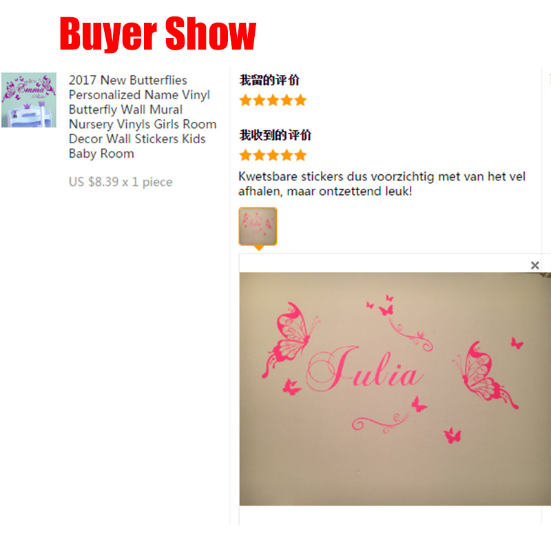 Papillons en vinyle avec nom p - Baby Nursery Murals avis et prix