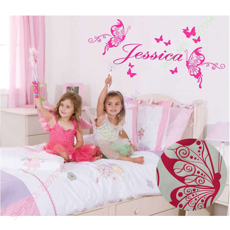 Papillons en vinyle avec nom p - Baby Nursery Murals avis et prix