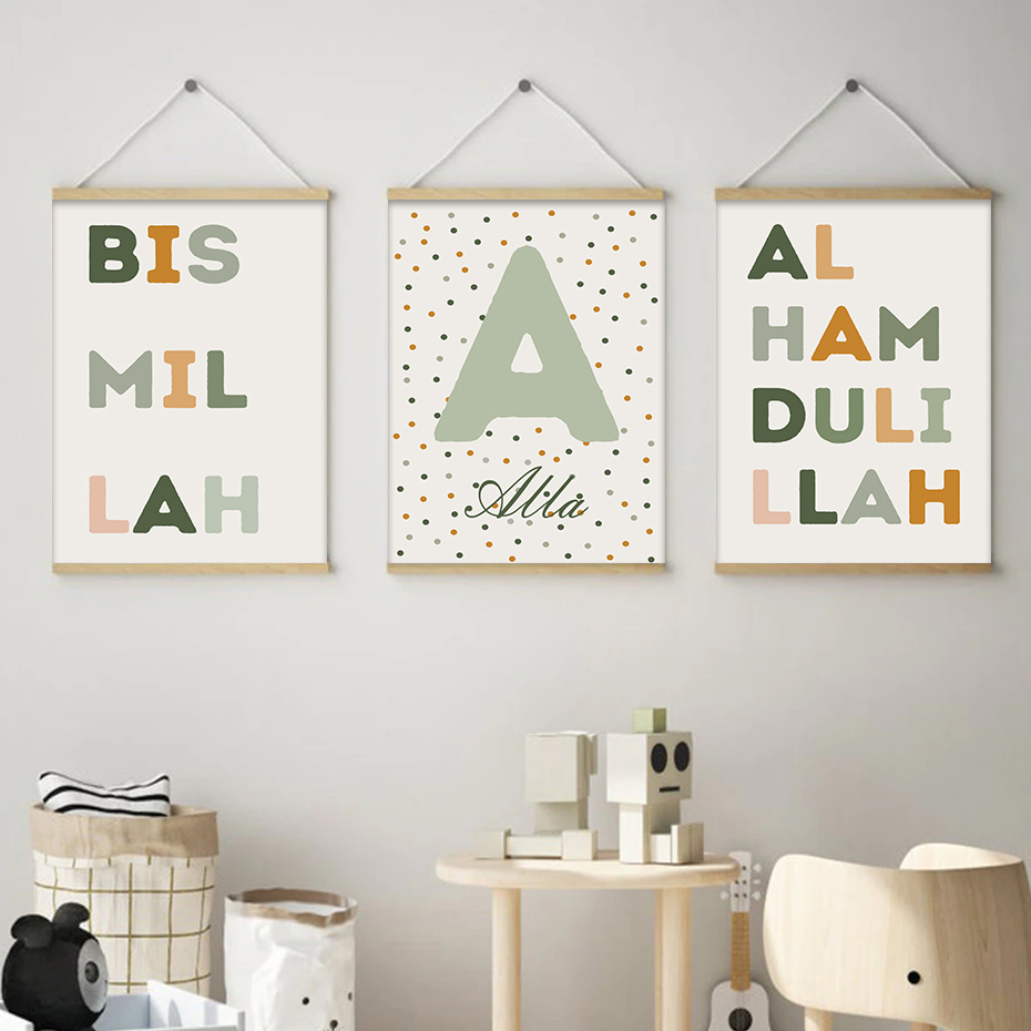 Affiche de lettres à points ve - Baby Nursery Green avis et prix
