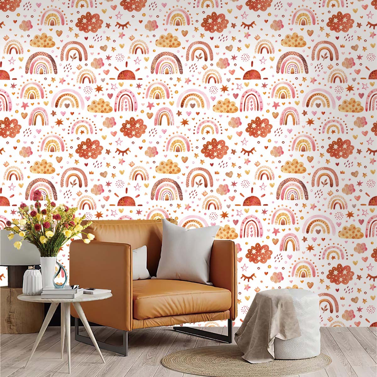 Papier peint arc-en-ciel à déc - Baby Nursery Peel And Stick Wallpaper avis et prix