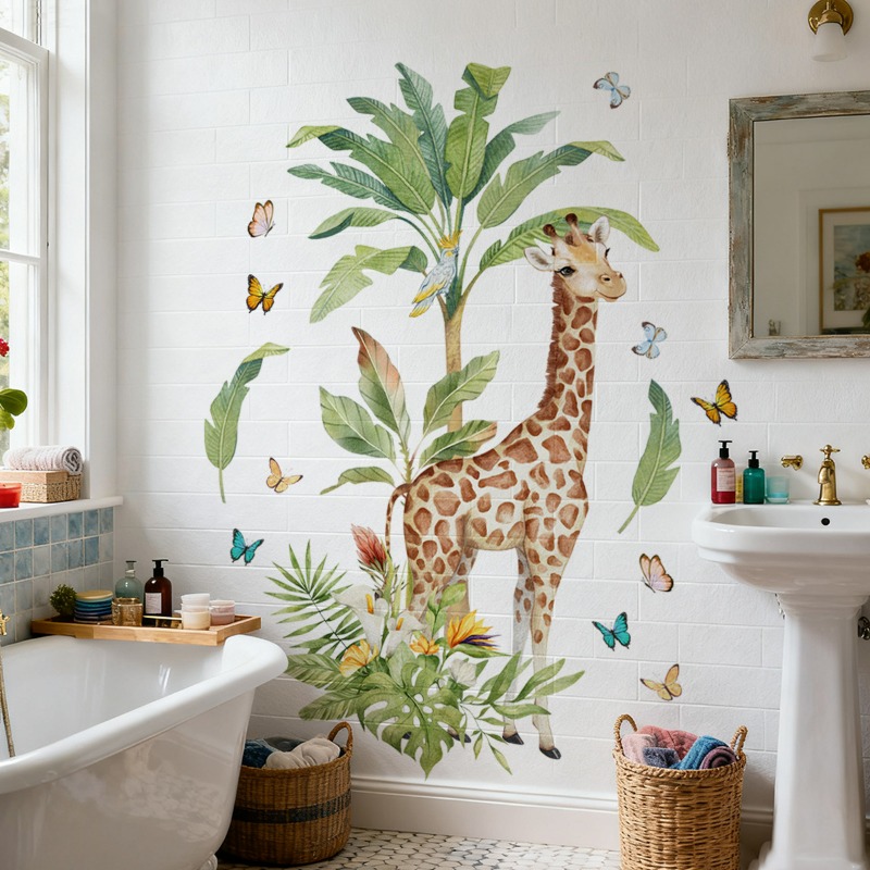 Grande forêt Animal girafe aut - Baby Nursery Murals avis et prix
