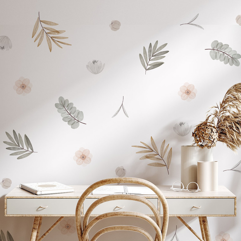 Boho feuilles botaniques brico - Baby Nursery Murals avis et prix