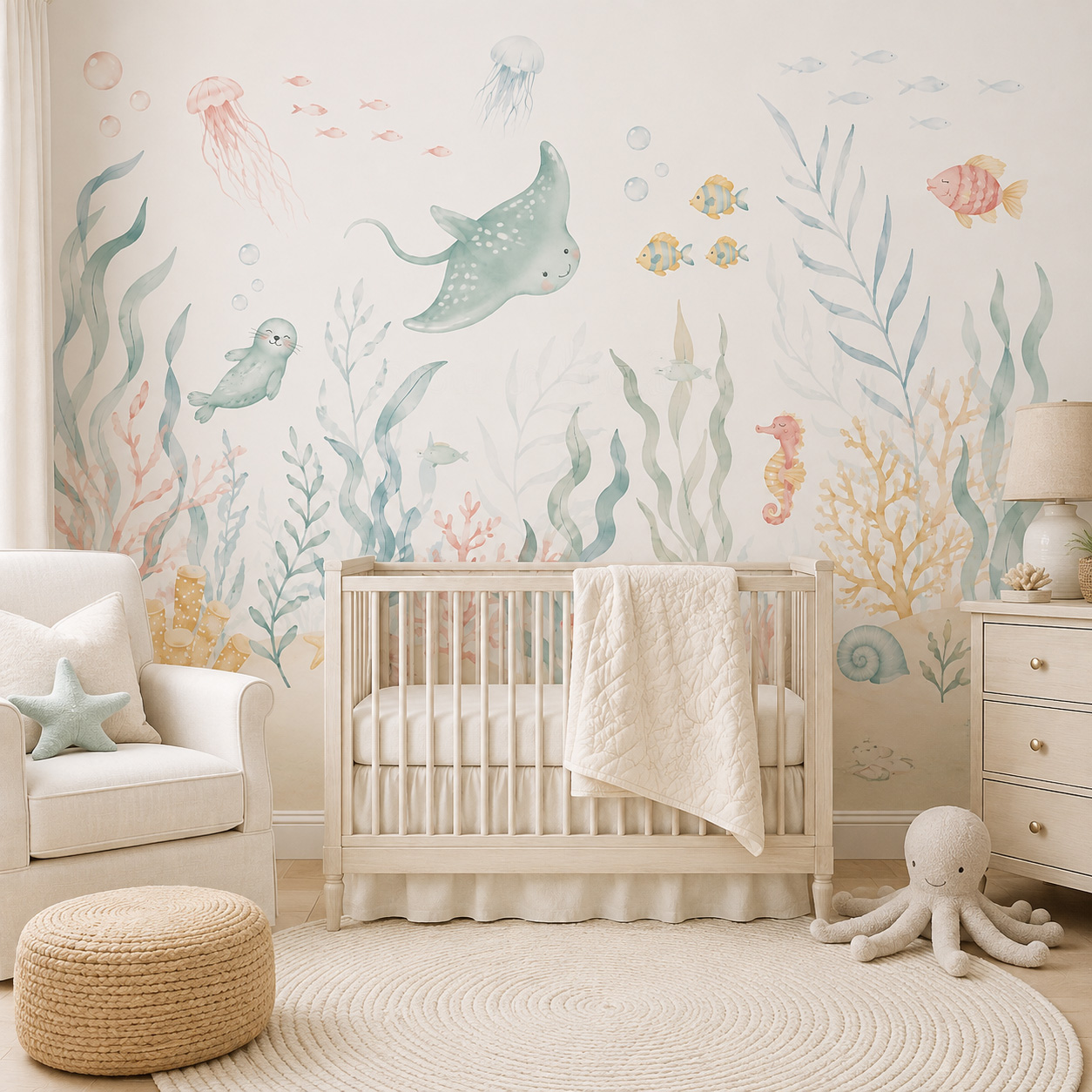 Papier peint autocollant anima - Baby Nursery Peel And Stick Wallpaper avis et prix
