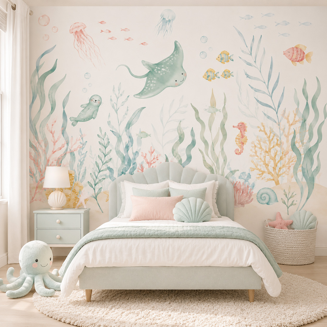 Papier peint autocollant anima - Baby Nursery Peel And Stick Wallpaper avis et prix