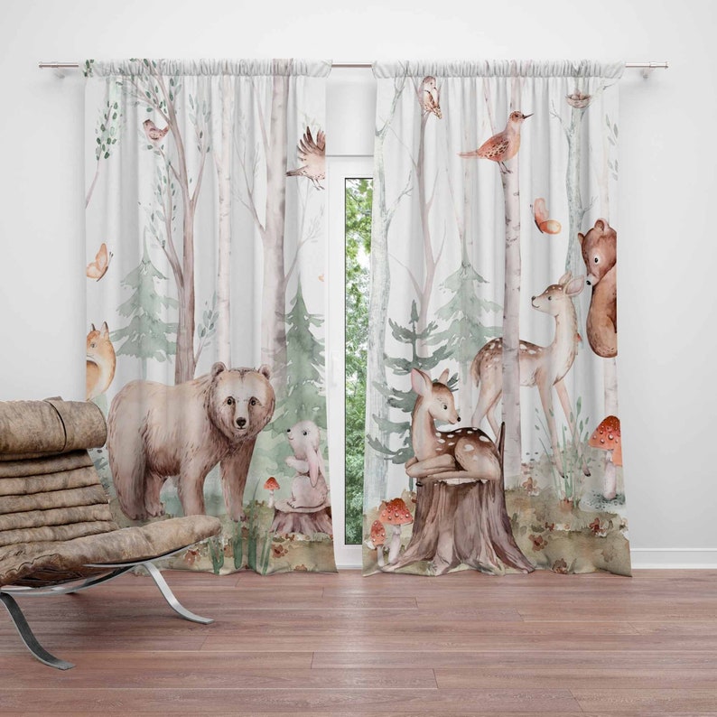 Rideaux animaux de la forêt po - Baby Nursery Youtube avis et prix