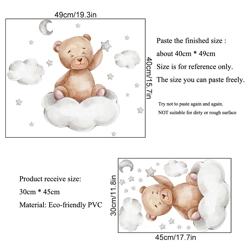 Autocollants muraux ours, lune - Baby Nursery Murals avis et prix