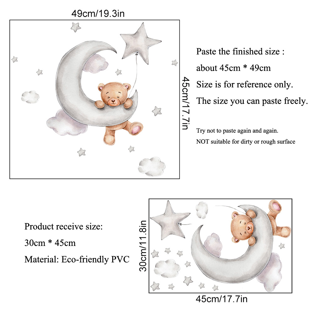 Autocollants muraux ours, lune - Baby Nursery Murals avis et prix