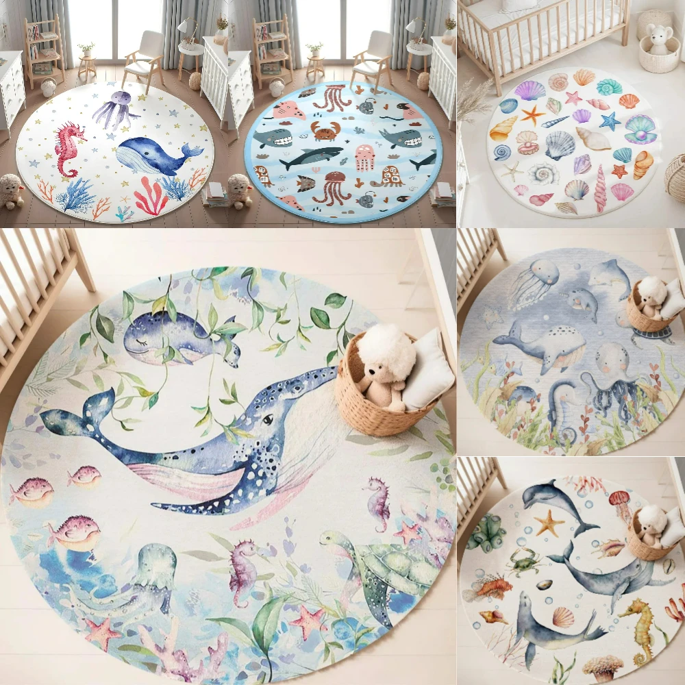 Tapis rond bleu marine pour sa - Baby Nursery Mat avis et prix