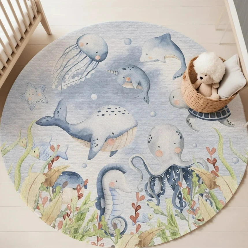 Tapis rond bleu marine pour sa - Baby Nursery Mat avis et prix